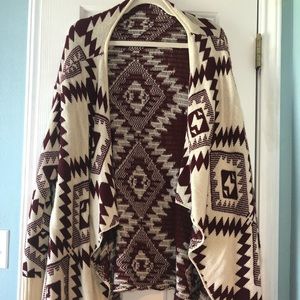 Maroon and tan Cardigan